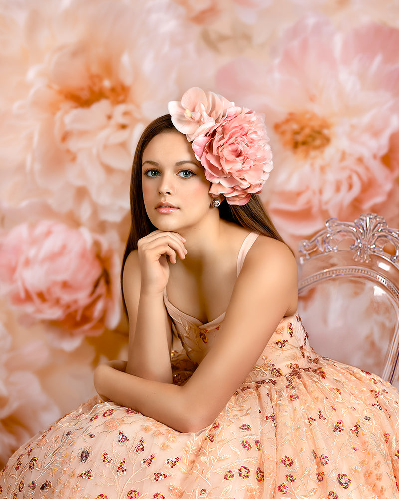 Blush Peony Bloom Photography Backdrop – Romantic Spring Floral Design | HSD Backdrops