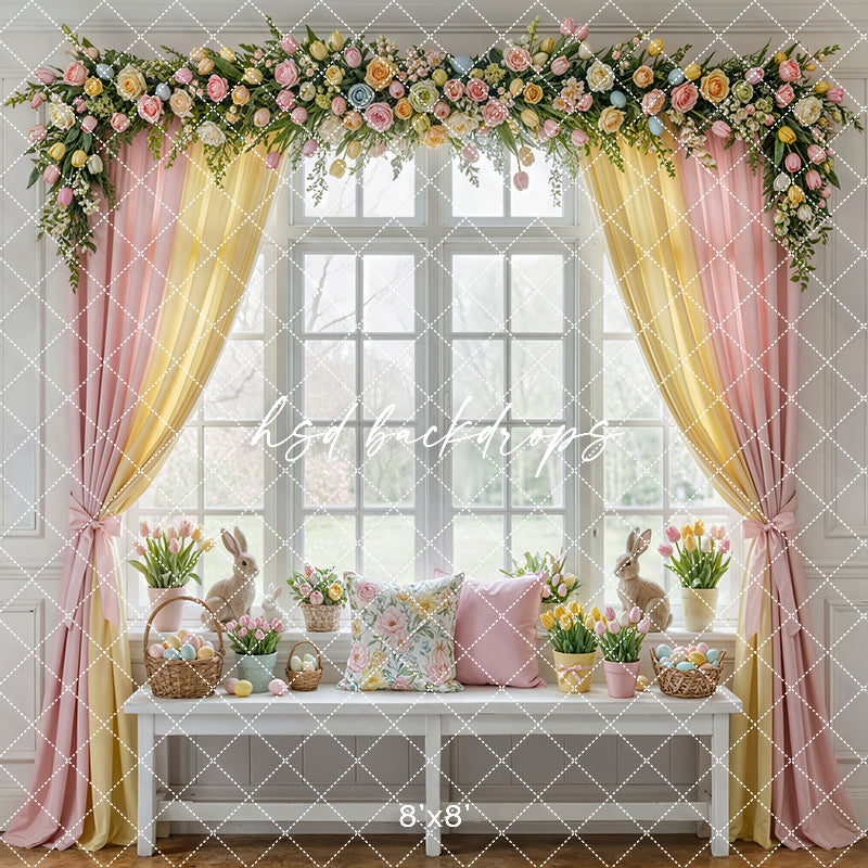 Pastel Bloom Window – Easter Floral Backdrop