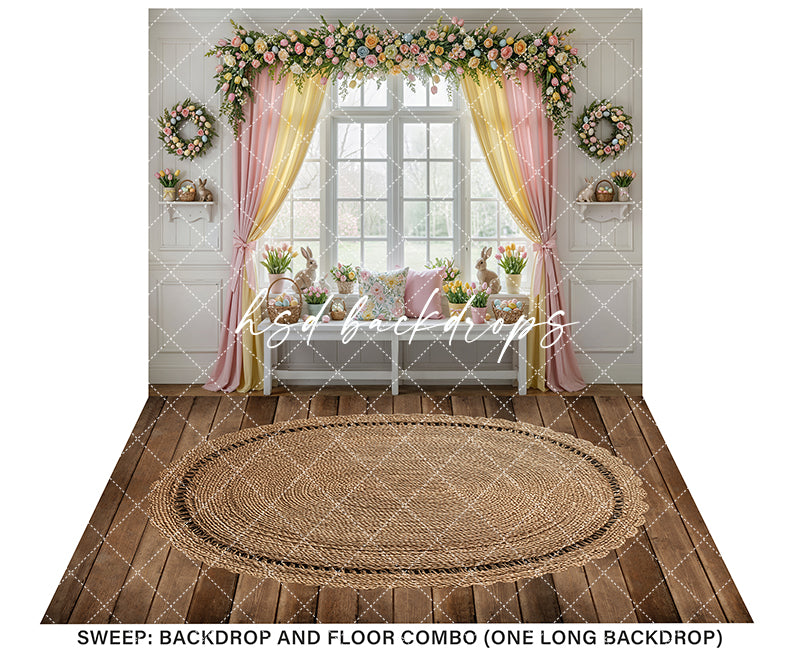 Pastel Bloom Window – Easter Floral Backdrop