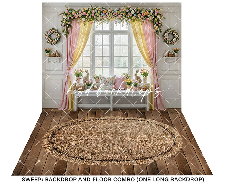 Pastel Bloom Window – Easter Floral Backdrop