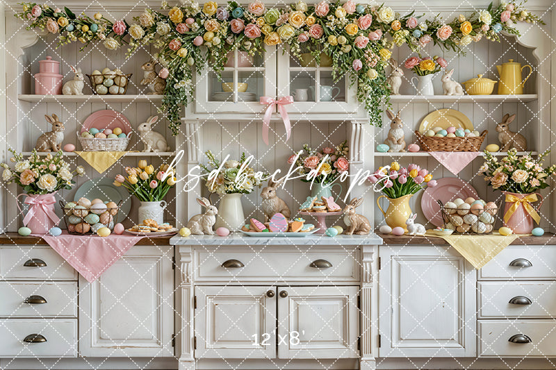Easter Cottage Kitchen – Pastel Spring Baking Backdrop