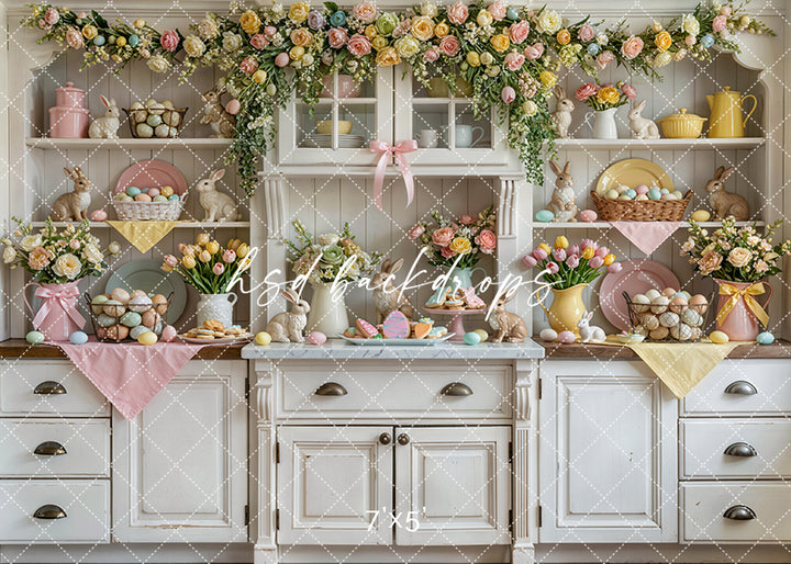 Easter Cottage Kitchen – Pastel Spring Baking Backdrop