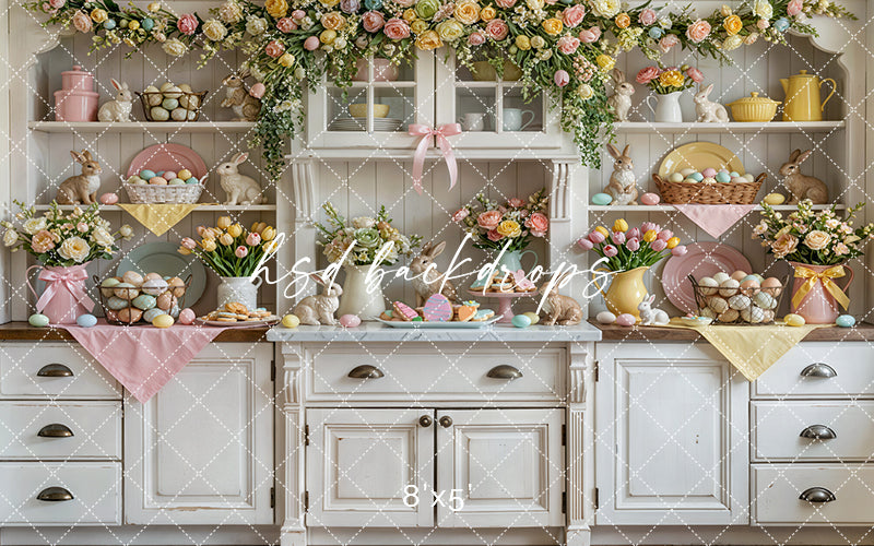 Easter Cottage Kitchen – Pastel Spring Baking Backdrop