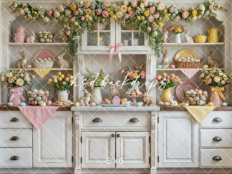 Easter Cottage Kitchen – Pastel Spring Baking Backdrop