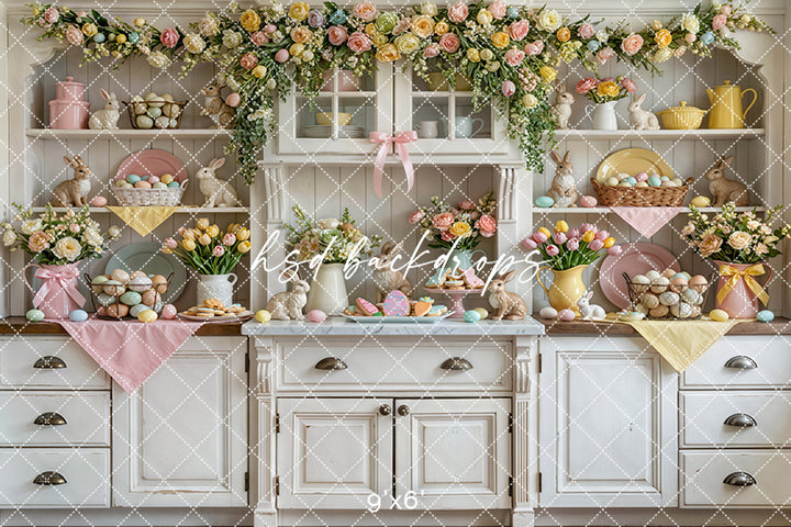 Easter Cottage Kitchen – Pastel Spring Baking Backdrop