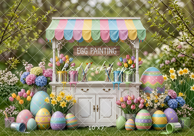Easter Egg Painting Cart – Pastel Spring Backdrop