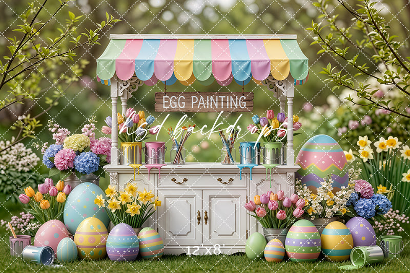 Easter Egg Painting Cart – Pastel Spring Backdrop