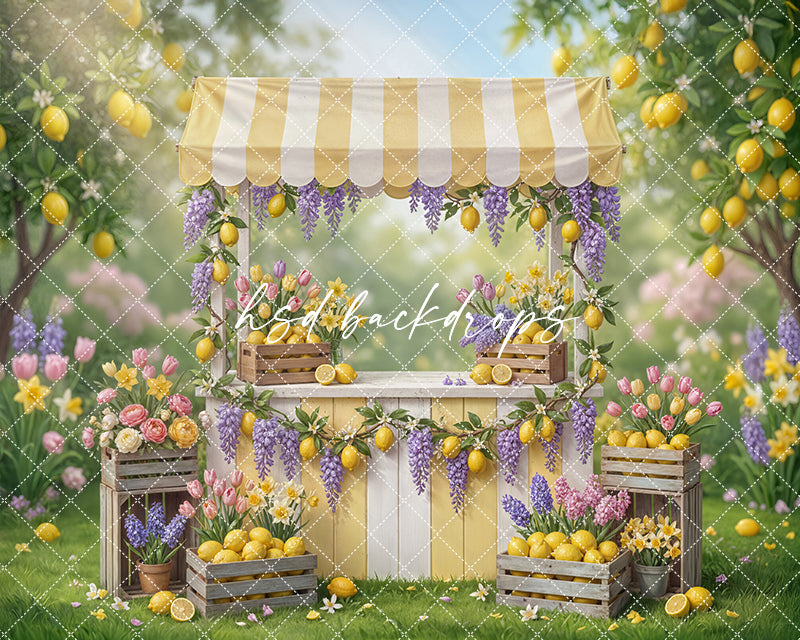 Lemon & Lavender Market Stand – Spring Garden Backdrop