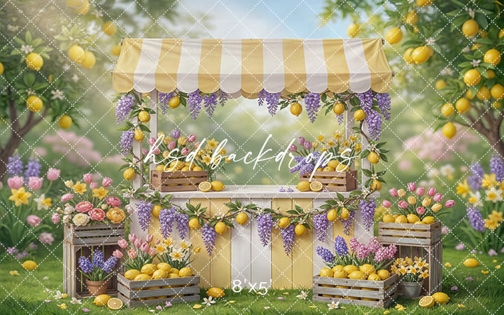 Lemon & Lavender Market Stand – Spring Garden Backdrop