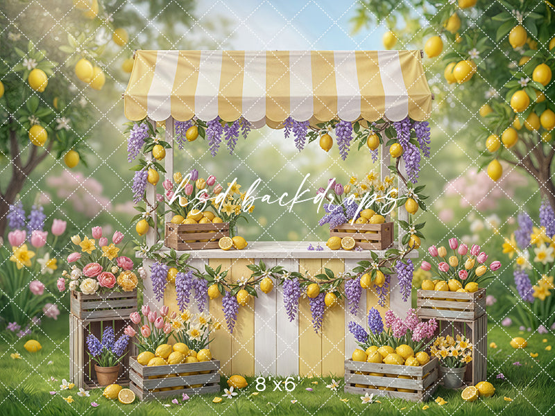 Lemon & Lavender Market Stand – Spring Garden Backdrop