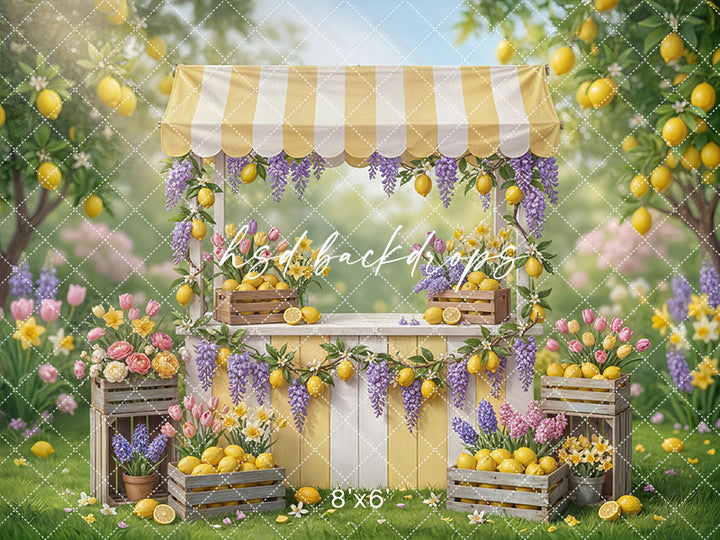 Lemon & Lavender Market Stand – Spring Garden Backdrop