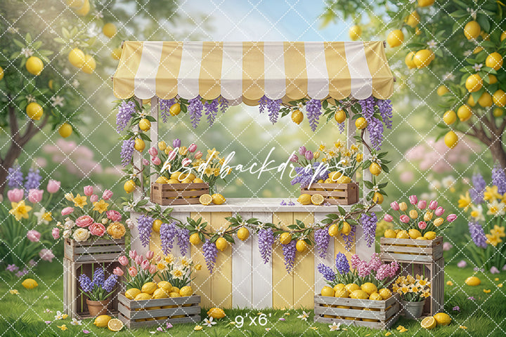 Lemon & Lavender Market Stand – Spring Garden Backdrop