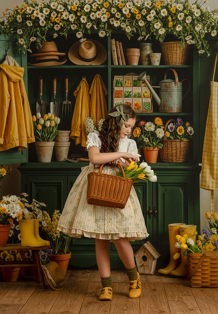 Garden Hutch Bloom – Spring Potting Studio Backdrop | HSD Backdrops