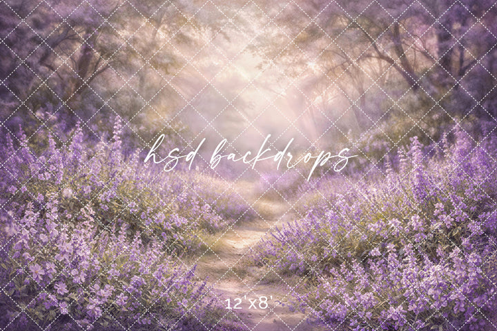 Lavender Wildflower Meadow Photography Backdrop – Dreamy Purple Field Portrait Scene | HSD Backdrops
