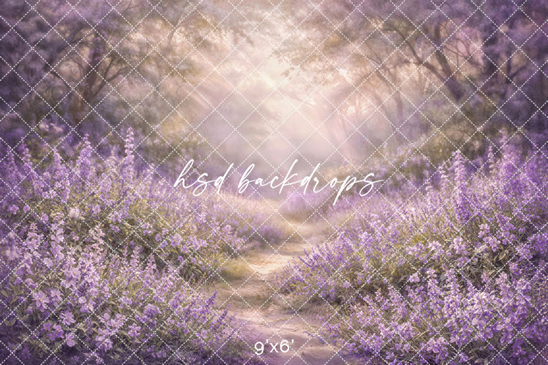 Lavender Wildflower Meadow Photography Backdrop – Dreamy Purple Field Portrait Scene | HSD Backdrops