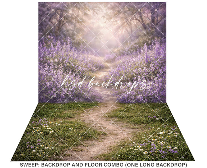 Lavender Wildflower Meadow Photography Backdrop – Dreamy Purple Field Portrait Scene | HSD Backdrops