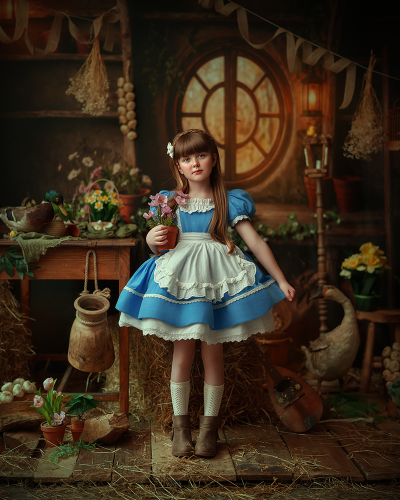 Rustic Woodland Potting Shed Photography Backdrop – Enchanted Garden Studio Scene | HSD Backdrops