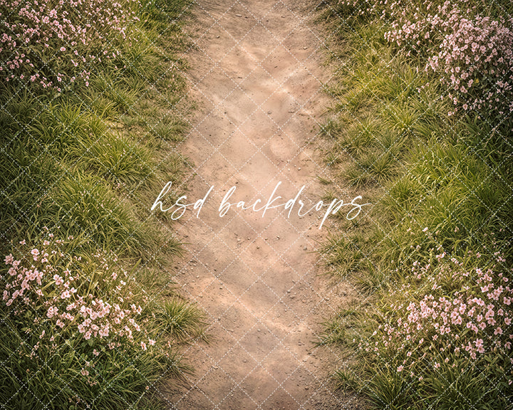 Spring Blossom Meadow Path Photography Floor Mat – Garden Portrait Companion Floor | HSD Backdrops