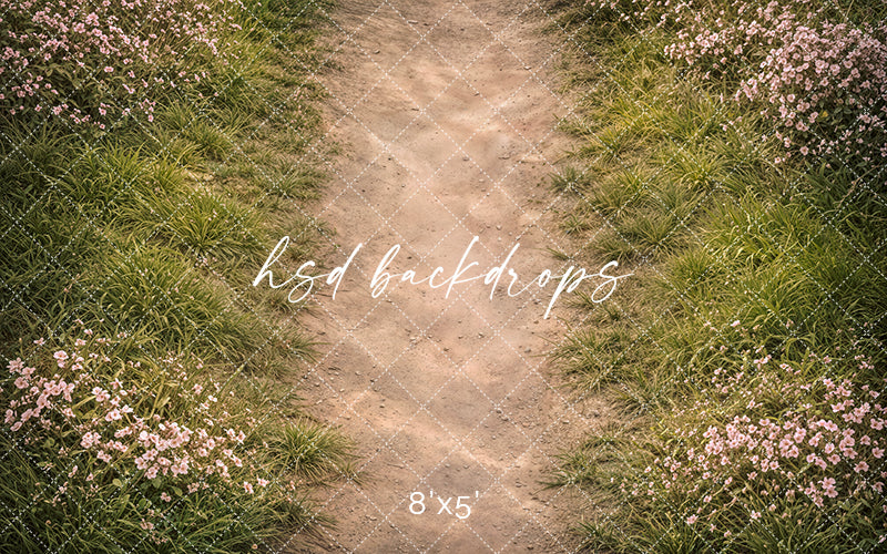 Spring Blossom Meadow Path Photography Floor Mat – Garden Portrait Companion Floor | HSD Backdrops