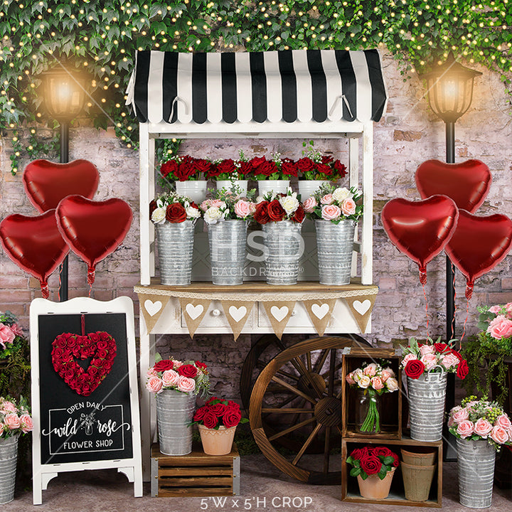Valentine's Day Flower Cart (poly) - HSD Photography Backdrops 