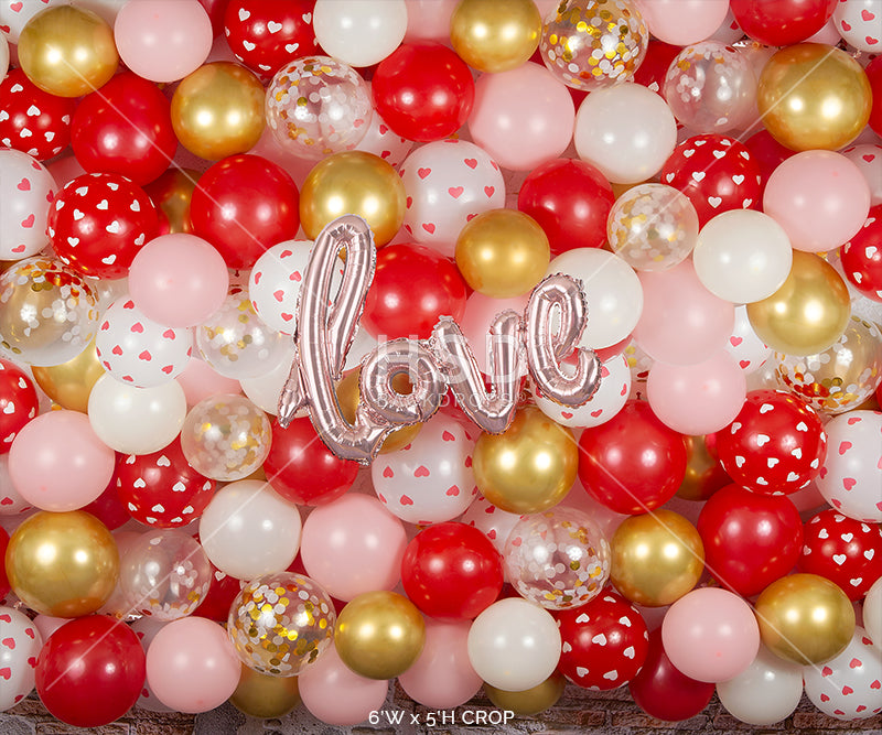 Love Balloon Wall (poly) - HSD Photography Backdrops 