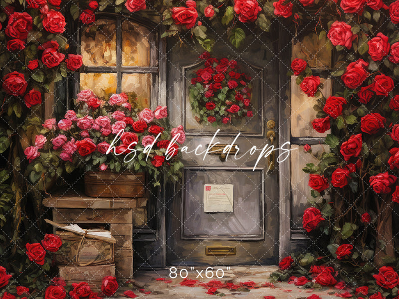 Romantic Post Office Door Valentine's Day Photography Backdrop for ...