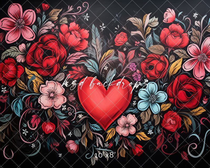 Heart of Flowers - HSD Photography Backdrops 