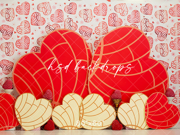 Heart Conchas Valentine's Backdrop for Photography 