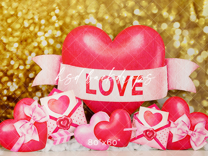 Love Letters Valentine's Day Balloon Backdrop for Birthday Portraits