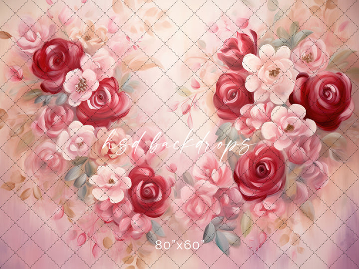 Valentine's Day Photo Backdrop for Pictures | Blooming Heart