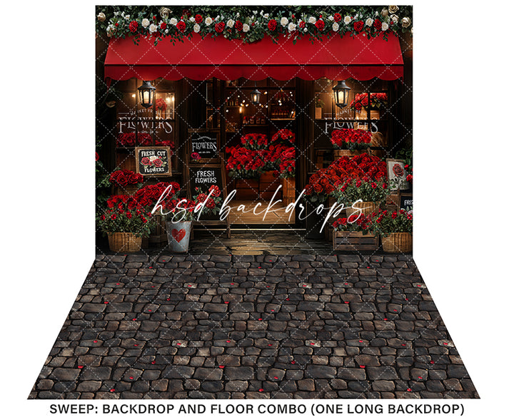 Valentines Day Flower Market (sweep options) - HSD Photography Backdrops 