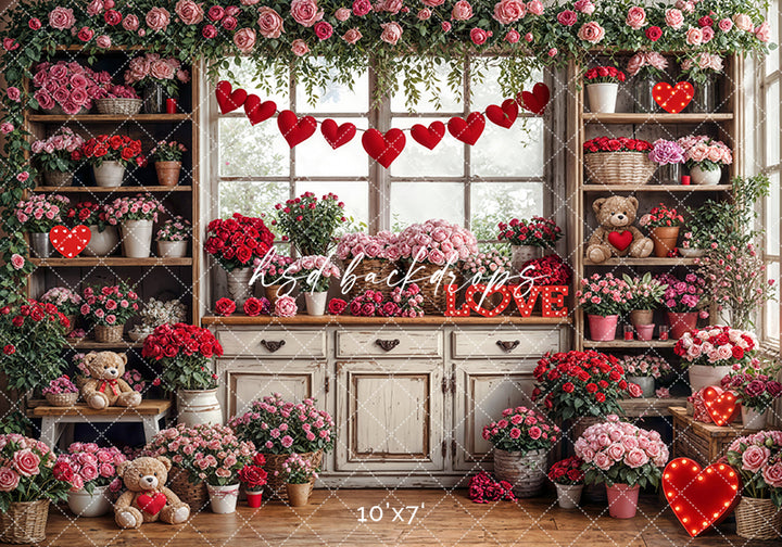 Rosy Garden Florist – Valentine’s Day Photography Backdrop