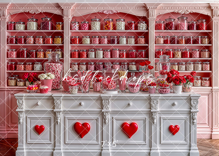 Candy Hearts Confectionery – Valentine’s Day Photo Backdrop