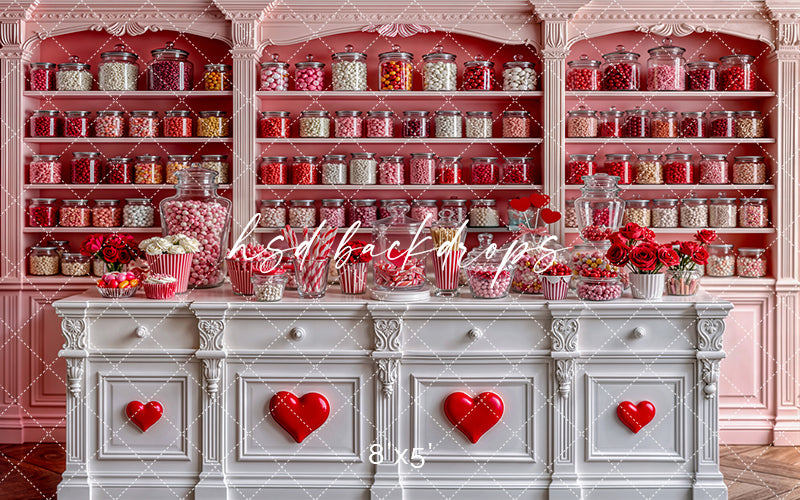 Candy Hearts Confectionery – Valentine’s Day Photo Backdrop