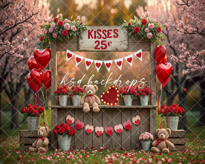 Cuddly Kisses Booth – Valentine’s Day Studio Background