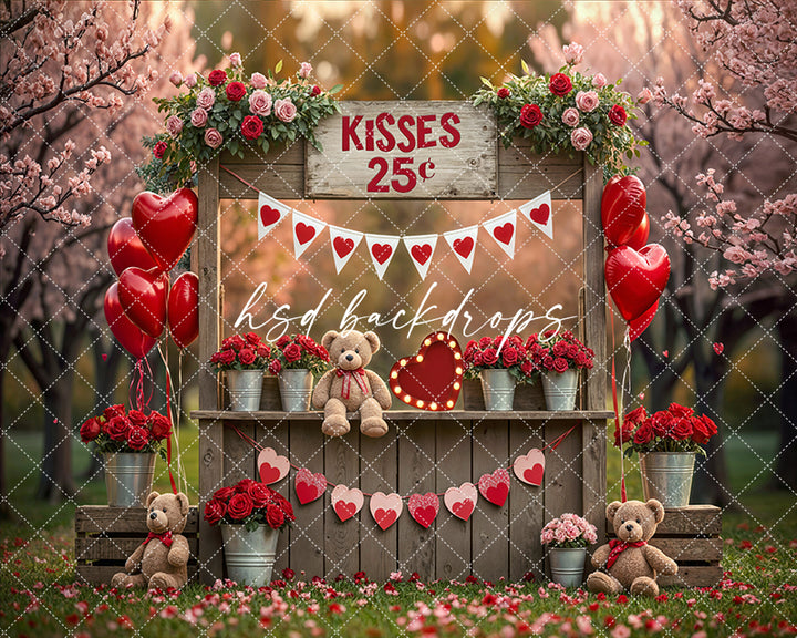 Cuddly Kisses Booth – Valentine’s Day Studio Background