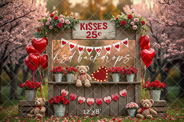 Cuddly Kisses Booth – Valentine’s Day Studio Background
