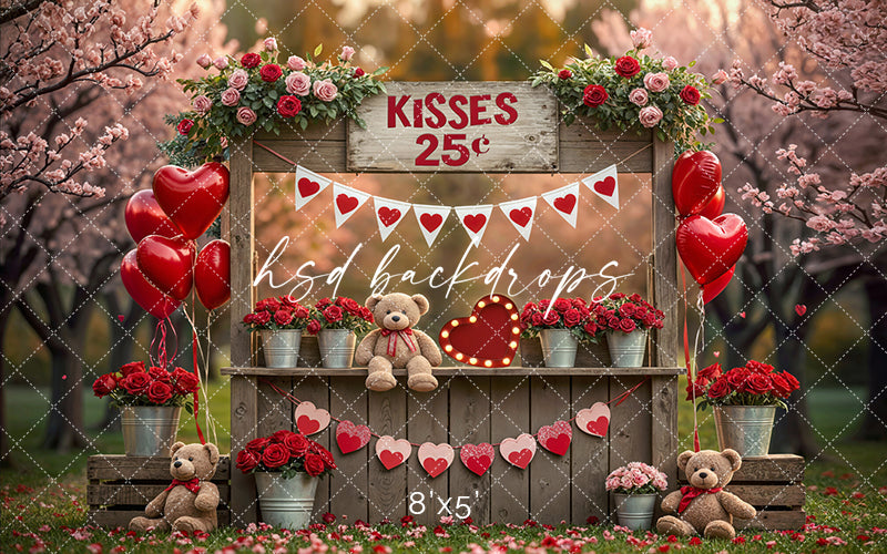 Cuddly Kisses Booth – Valentine’s Day Studio Background