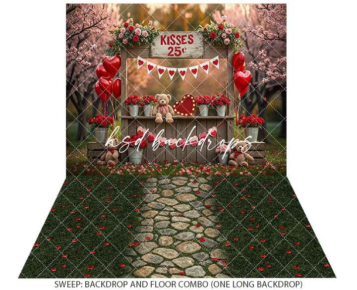 Cuddly Kisses Booth – Valentine’s Day Studio Background