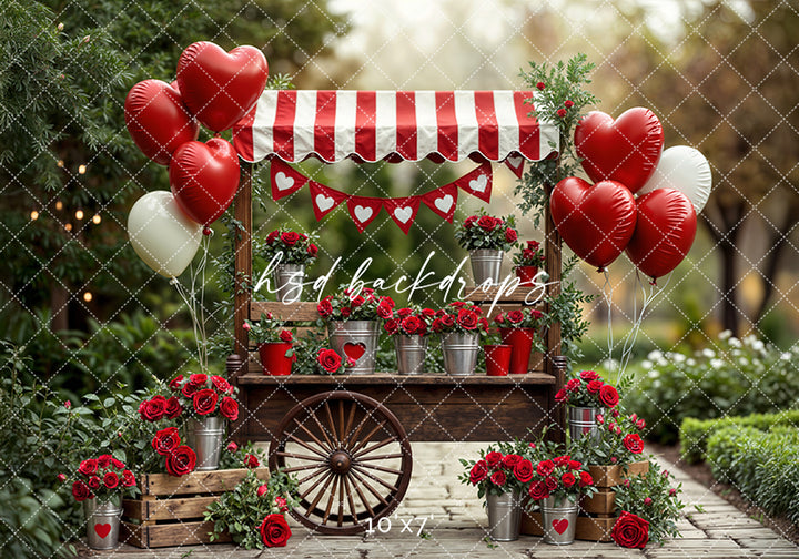 Heart Cart Market – Valentine’s Day Photography Backdrop
