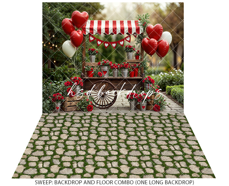 Heart Cart Market – Valentine’s Day Photography Backdrop