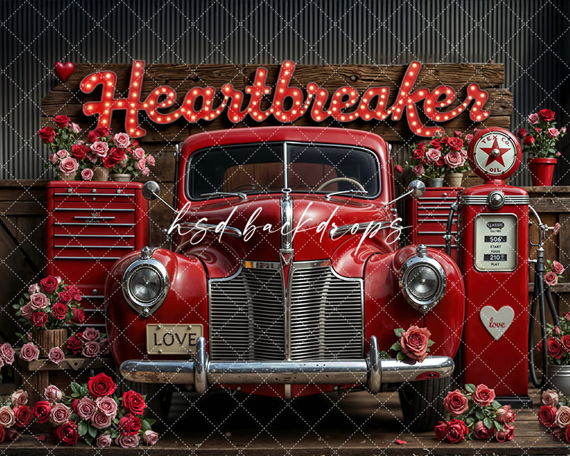 Heartbreaker Garage – Valentine’s Day Photo Backdrop