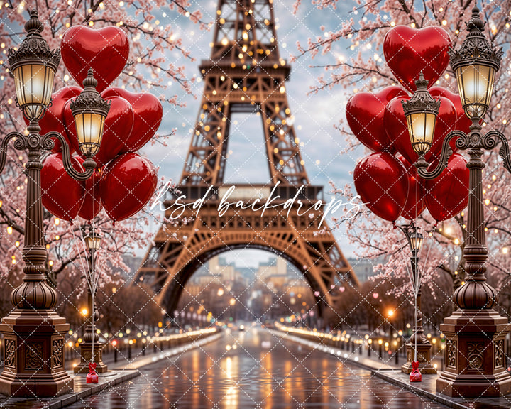 Parisian Hearts – Valentine’s Day Photography Backdrop
