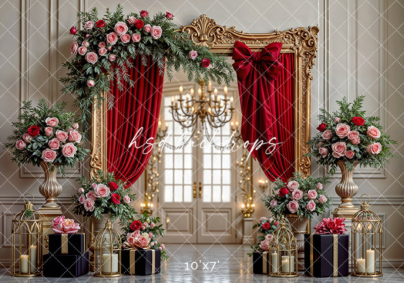 Scarlet Romance Ballroom – Valentine’s Day Photography Backdrop