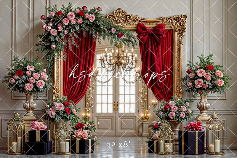 Scarlet Romance Ballroom – Valentine’s Day Photography Backdrop