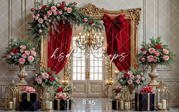 Scarlet Romance Ballroom – Valentine’s Day Photography Backdrop