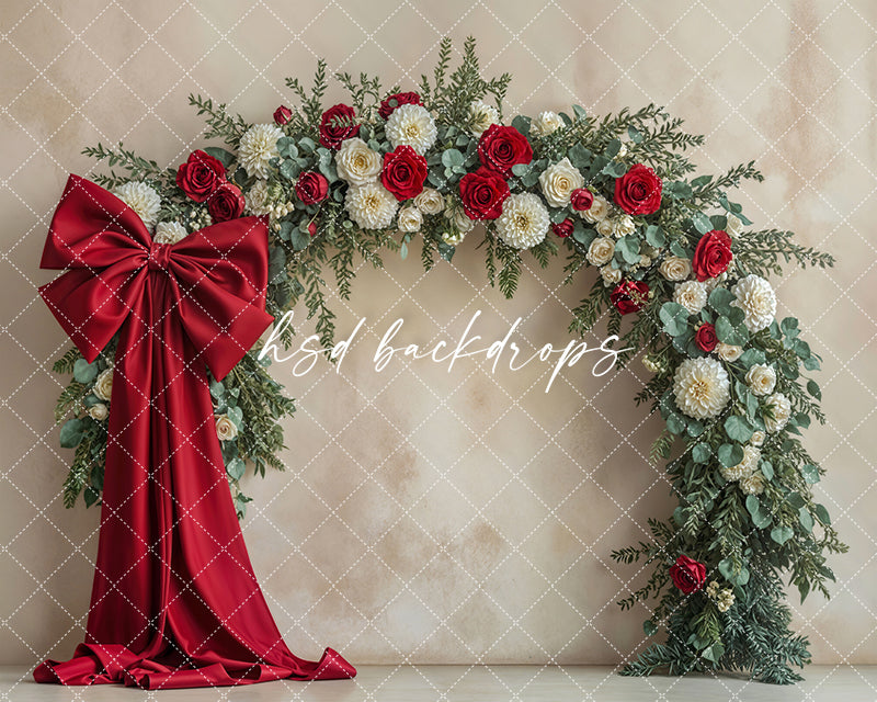 Crimson Garden Arch – Valentine’s Day Photo Background