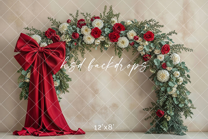 Crimson Garden Arch – Valentine’s Day Photo Background
