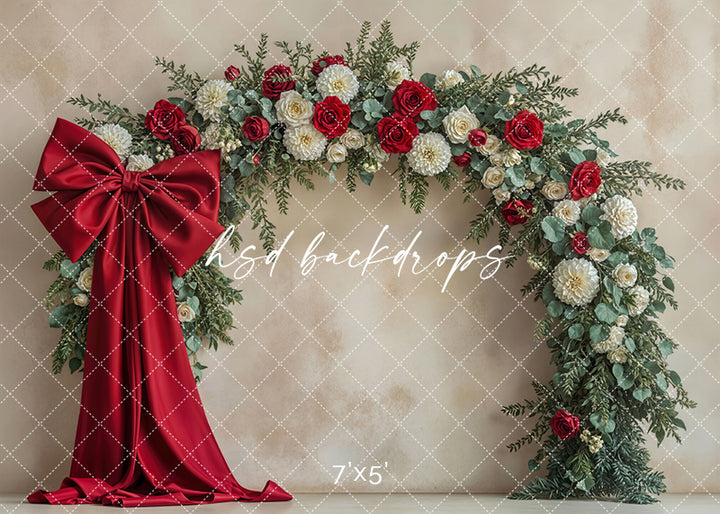 Crimson Garden Arch – Valentine’s Day Photo Background
