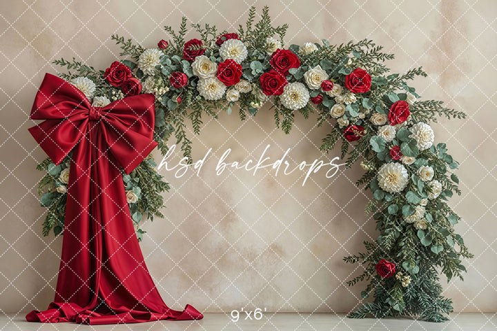 Crimson Garden Arch – Valentine’s Day Photo Background